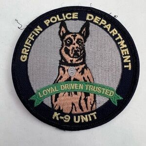 Griffin Georgia Police Department K-9 Unit Patch - Black and Gray